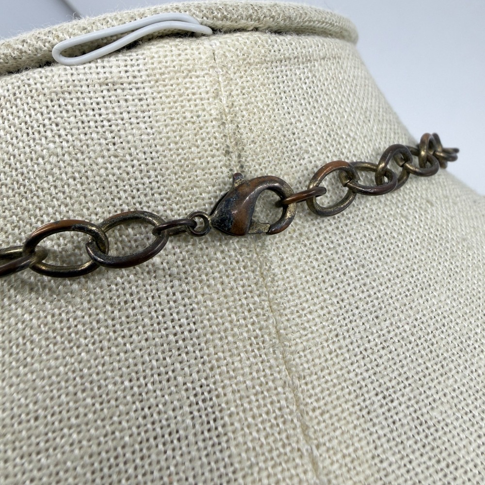 Boho Statement Mixed Metal Bead Link Necklace Gold & Silver Tone Accent Long - Picture 9 of 13